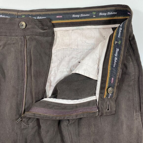 Tommy Bahama Mens Brown 100% Silk Pleated Dress Pants Size 38 X 32 - Picture 6 of 10